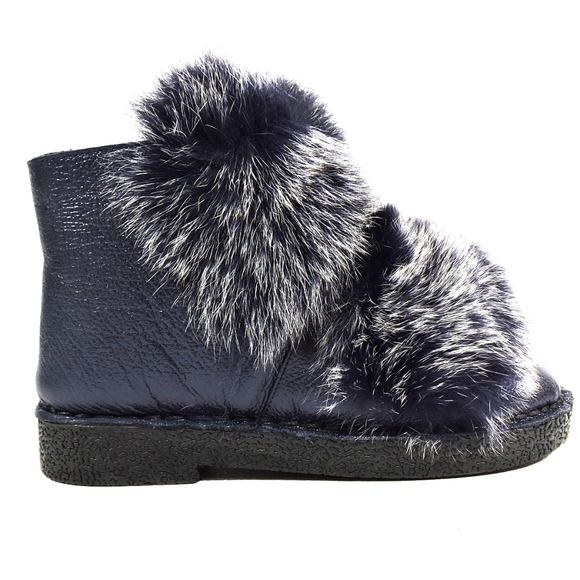 ALESSANDRO DI MARIABlue Soft Leather Bootie